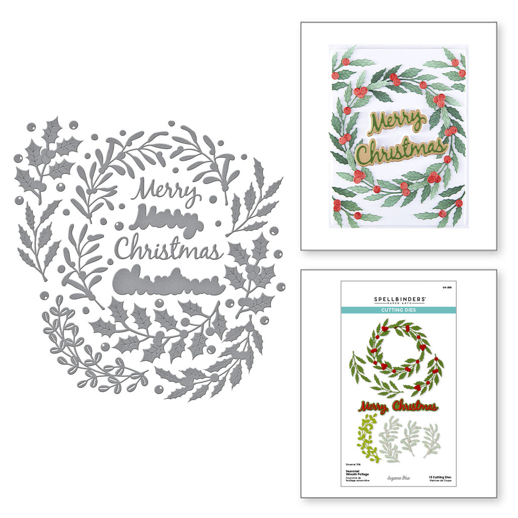 Spellbinders Seasonal Wreath Foliage Etched Dies s6-259