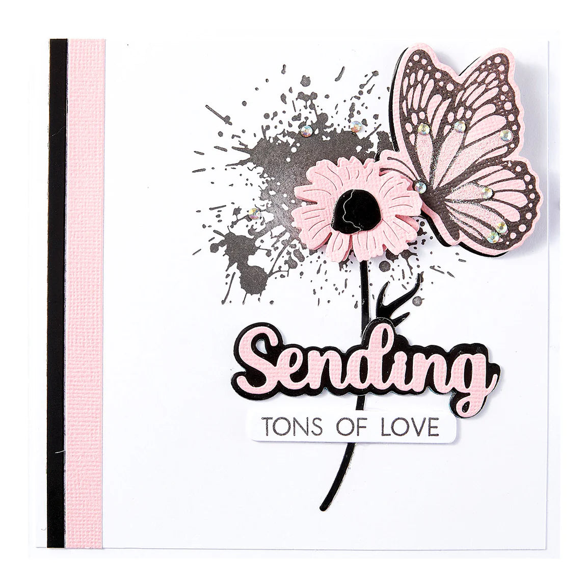 Spellbinders Sending Smiles Sentiments Clear Stamp and Die Set sds-202 love