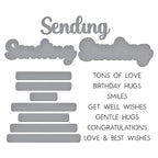 Spellbinders Sending Smiles Sentiments Clear Stamp and Die Set sds-202 plates