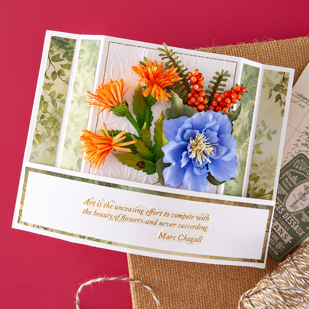 Spellbinders Serenity Garden Die and Folder Bundle bd-1052 flowers marc chagall