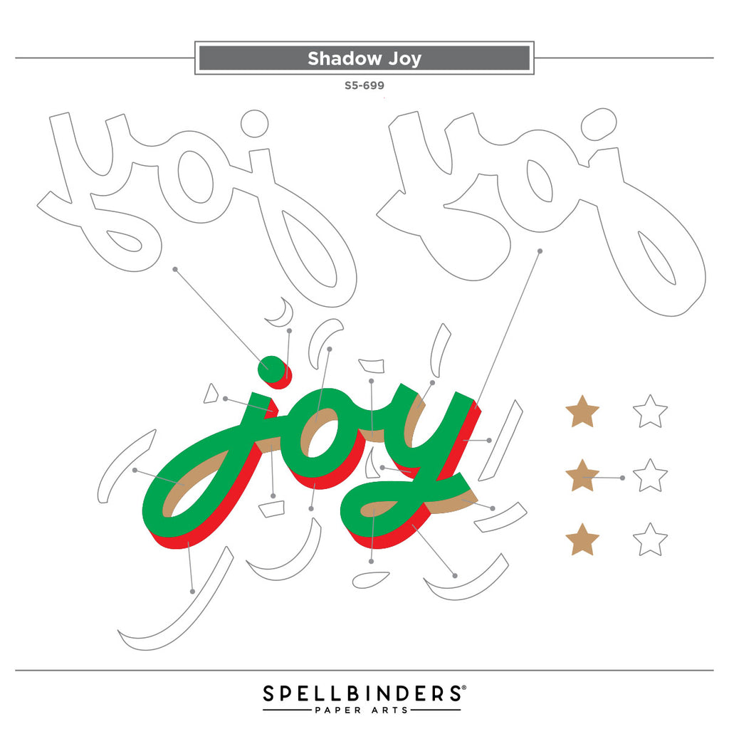 Spellbinders Shadow Joy Etched Dies s5-699 joy