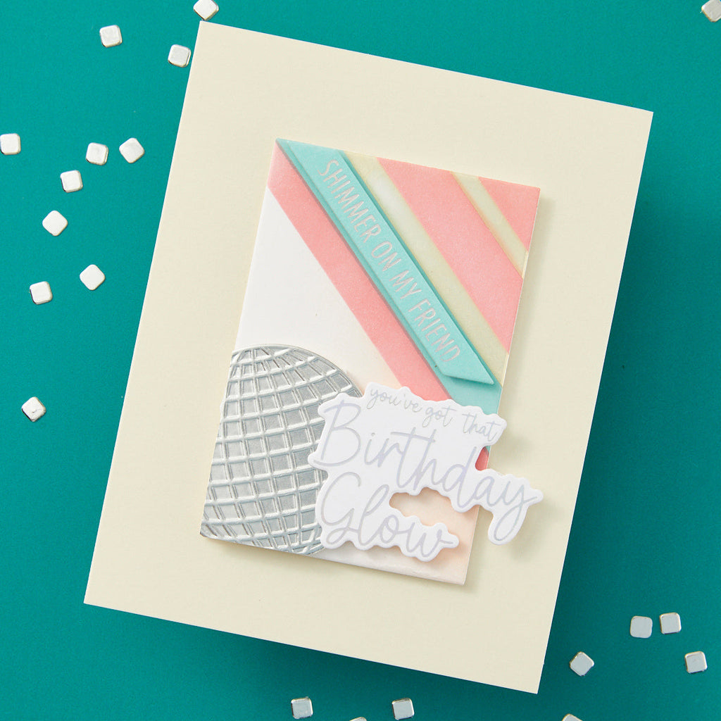 Spellbinders Shine Bright Sentiment Strips Press Plate and Die Set bp-206 birthday