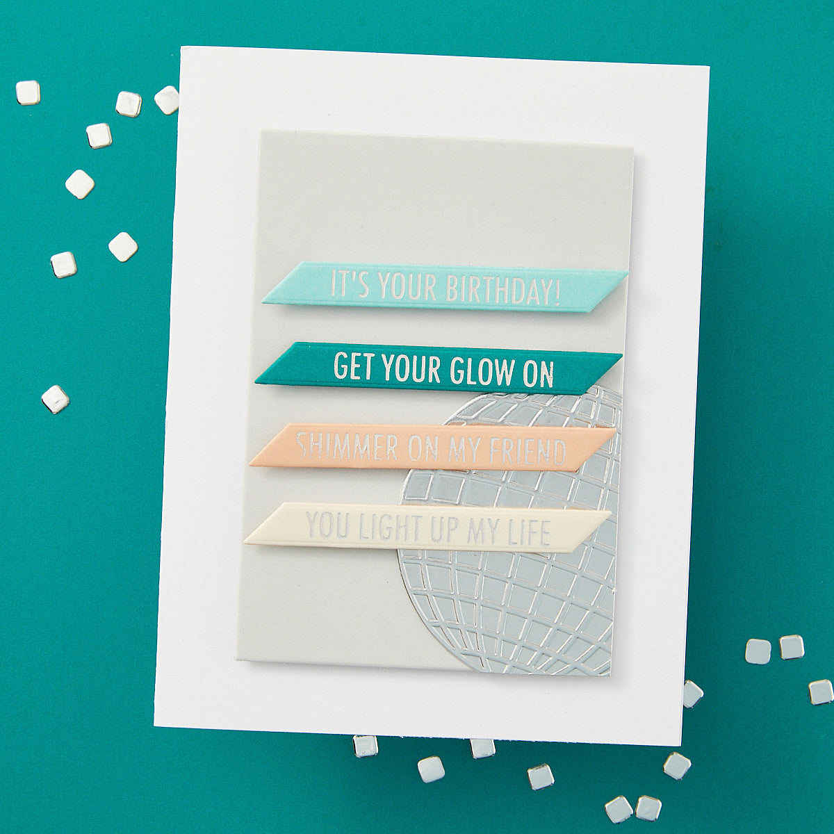 Spellbinders Shine Bright Sentiment Strips Press Plate and Die Set bp-206 light up my life