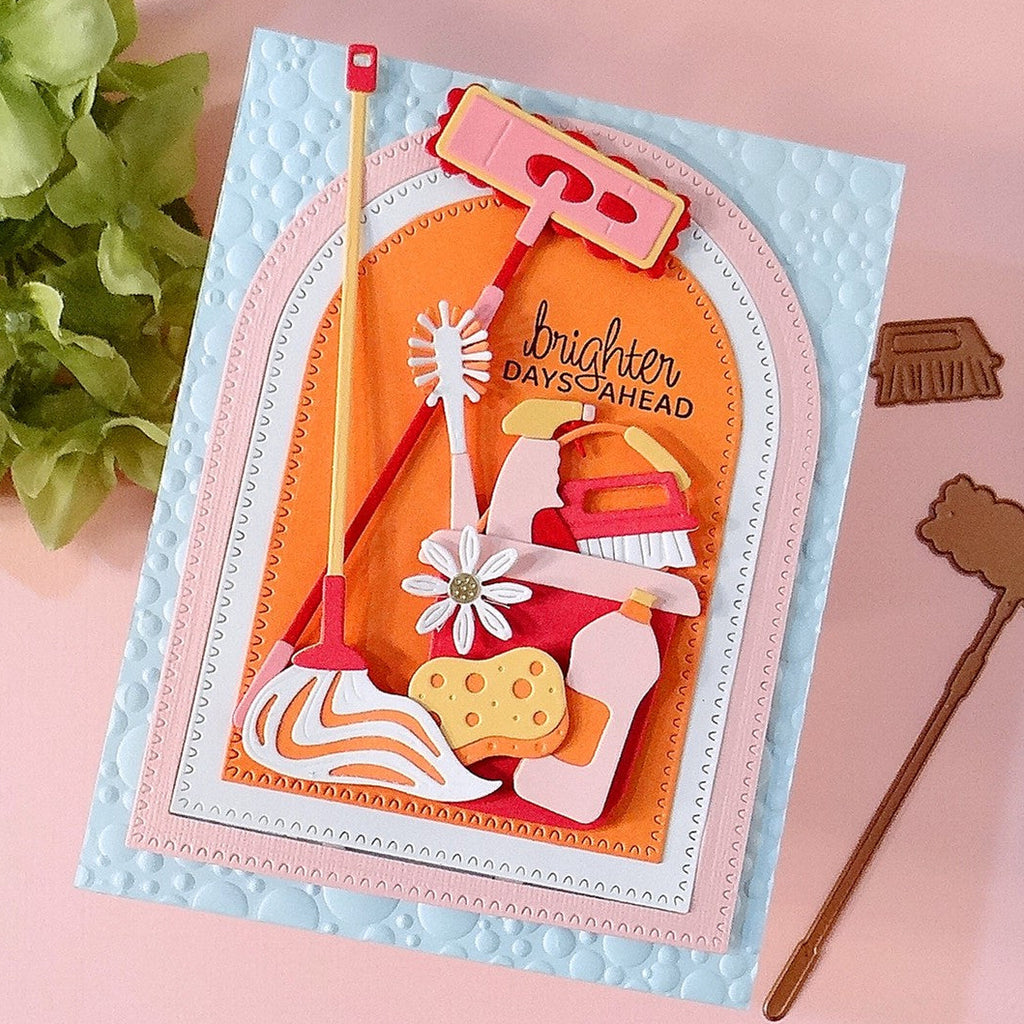 Spellbinders Shiny New Day Sentiments Clear Stamp Set stp-278 bucket