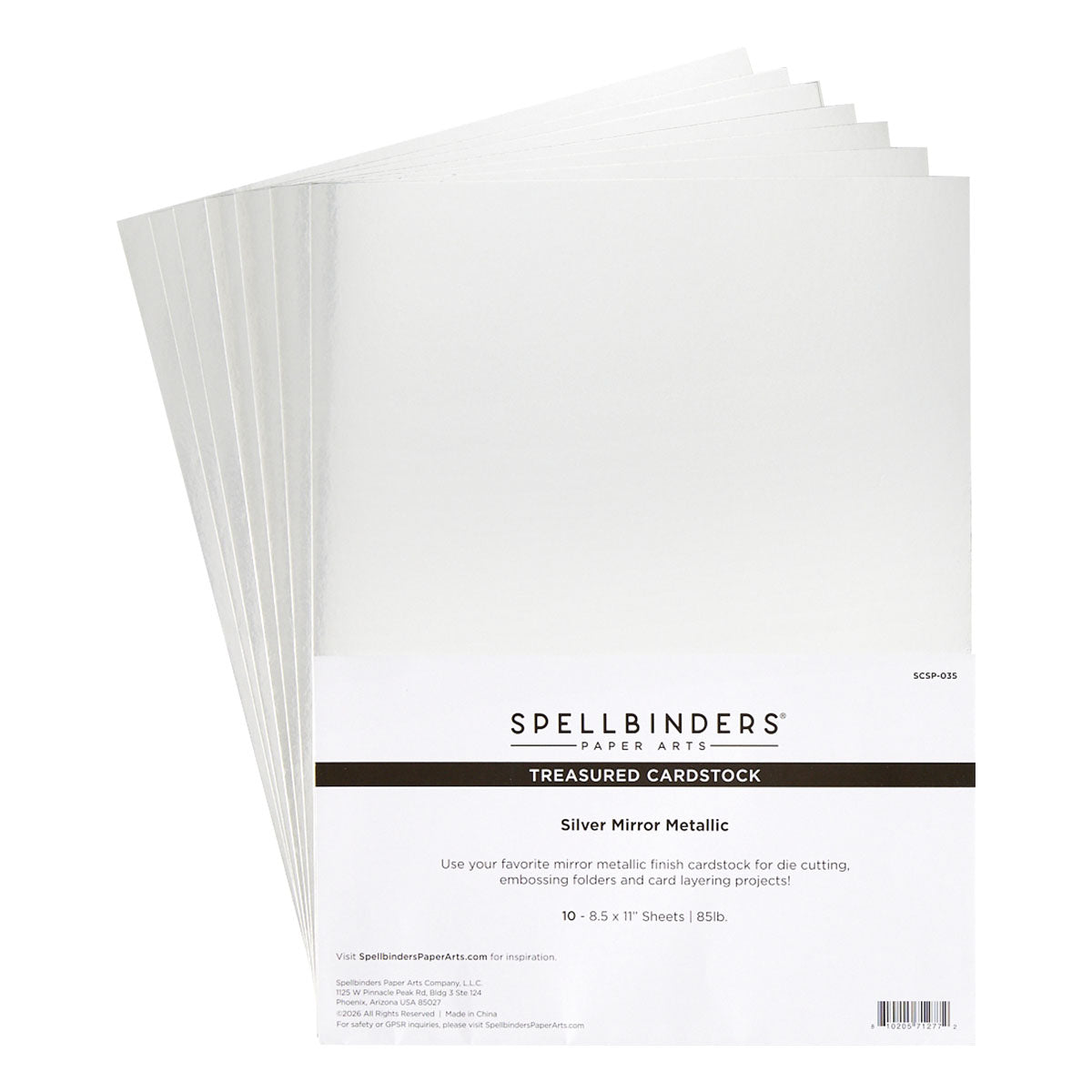 Spellbinders Silver Mirror Metallic Treasured Cardstock scsp-035
