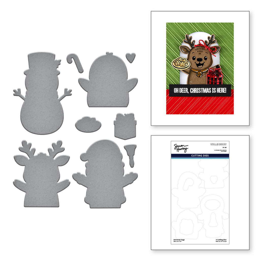 Spellbinders Simon Hurley Christmas Hugs Etched Coordinating Dies s7-281