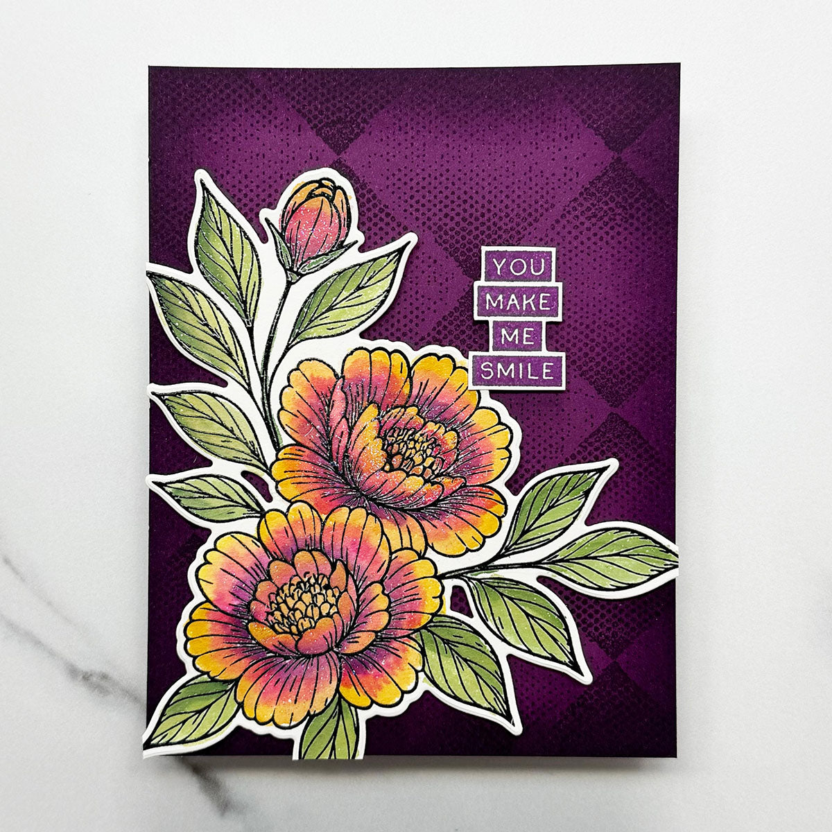 Spellbinders Simon Hurley Sketched Peonies Coordinating Dies s7-286 make me smile