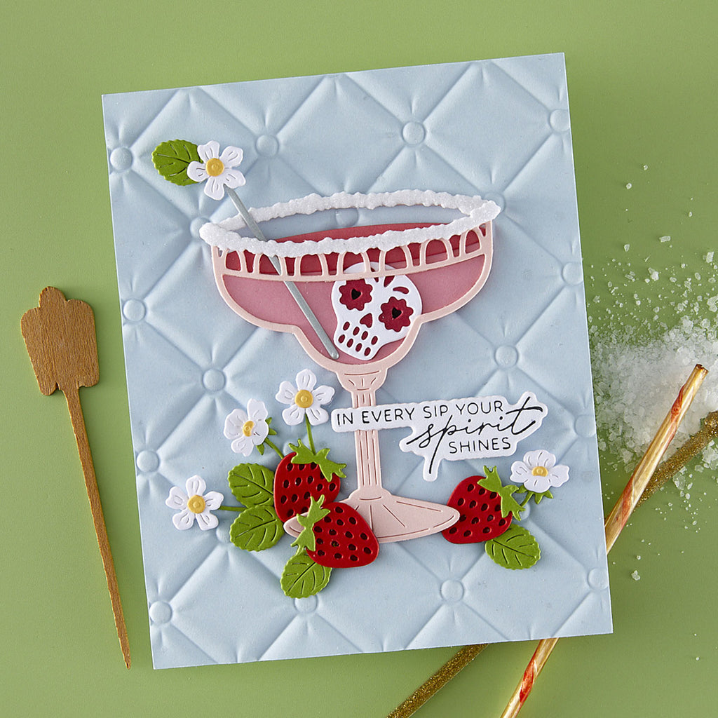 Spellbinders Sip Sip Ole Sentiments BetterPress Plate and Die Bundle spirit