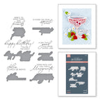 Spellbinders Sip Sip Ole Sentiments BetterPress Plate and Die Set bp-337