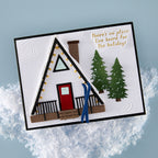 Spellbinders Ski Lodge Etched Dies s5-717 holidays