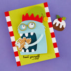 Spellbinders Snack Goals I Want It All Stamp and Die Set bd-1153 monster elf treat yourself i did christmas card