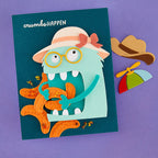 Spellbinders Snack Goals I Want It All Stamp and Die Set bd-1153 monsters crumbs happen eating cheetos