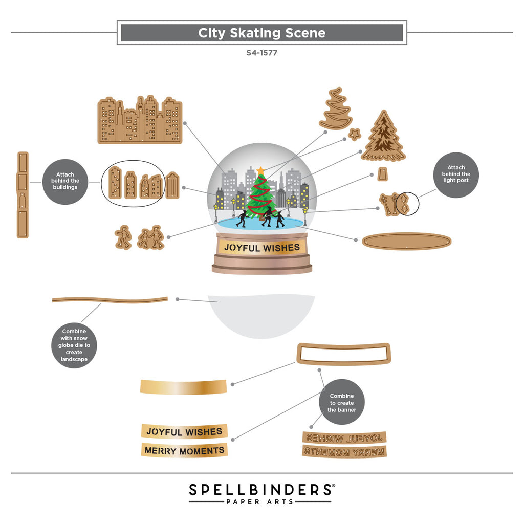 Spellbinders Snow Globe Scenes Die Set bd-1160 guide