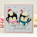 Spellbinders Snow Joy Stencil Set stn-109 penguin cups snowman in hot coco holly jolly everything card