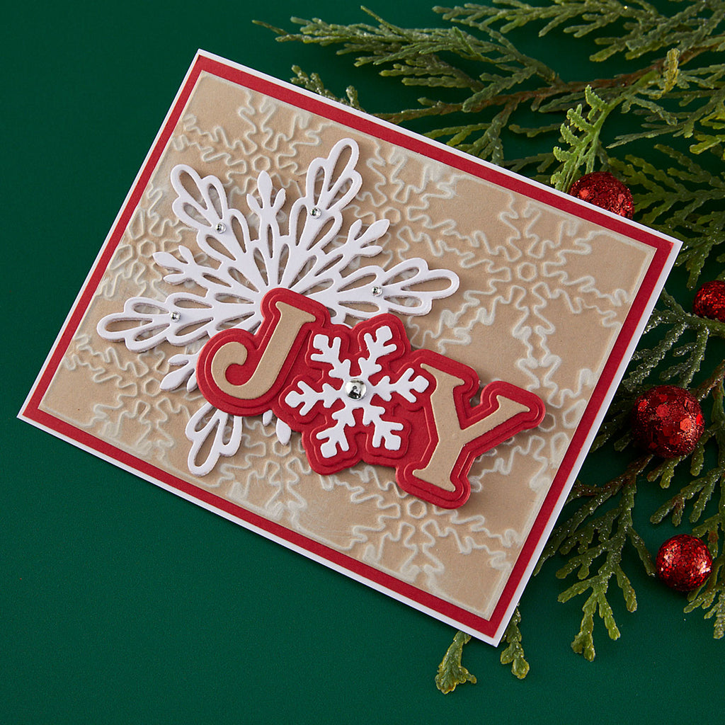 Spellbinders Snowflake Background Etched Dies s5-764 snowflake background joy card
