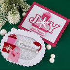 Spellbinders Snowflake Joy Stamp and Die Set sds-235 christmas presents joy and peace card