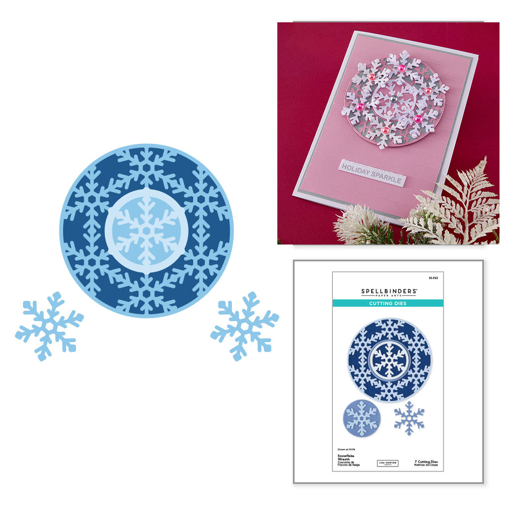 Spellbinders Snowflake Wreath Etched Dies s5-763
