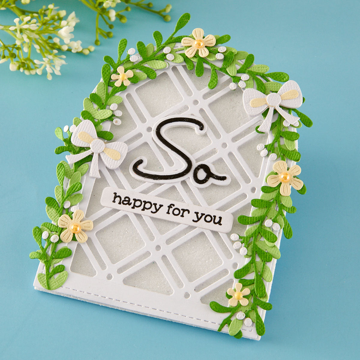 Spellbinders So Amazing Sentiments Clear Stamp and Die Set sds-223 bow