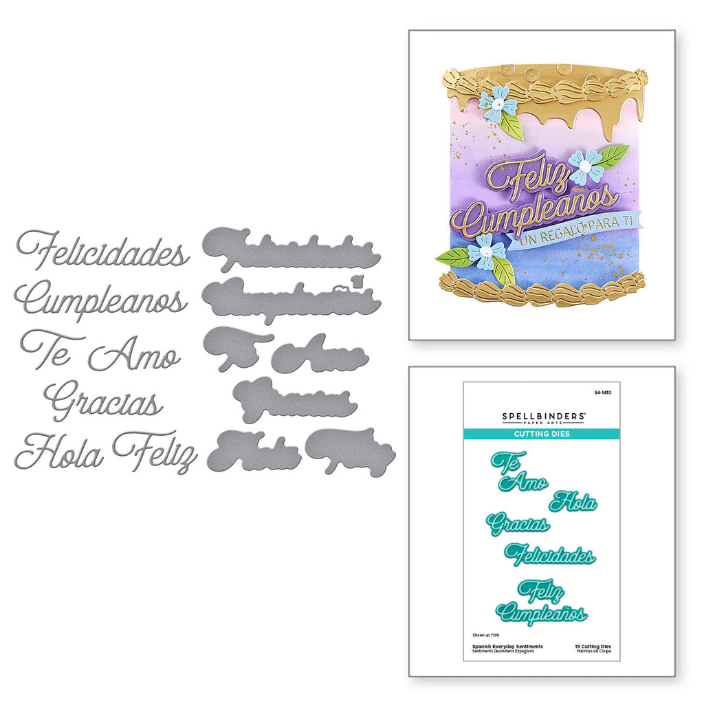 Spellbinders Spanish Everyday Sentiments Etched Dies s4-1410