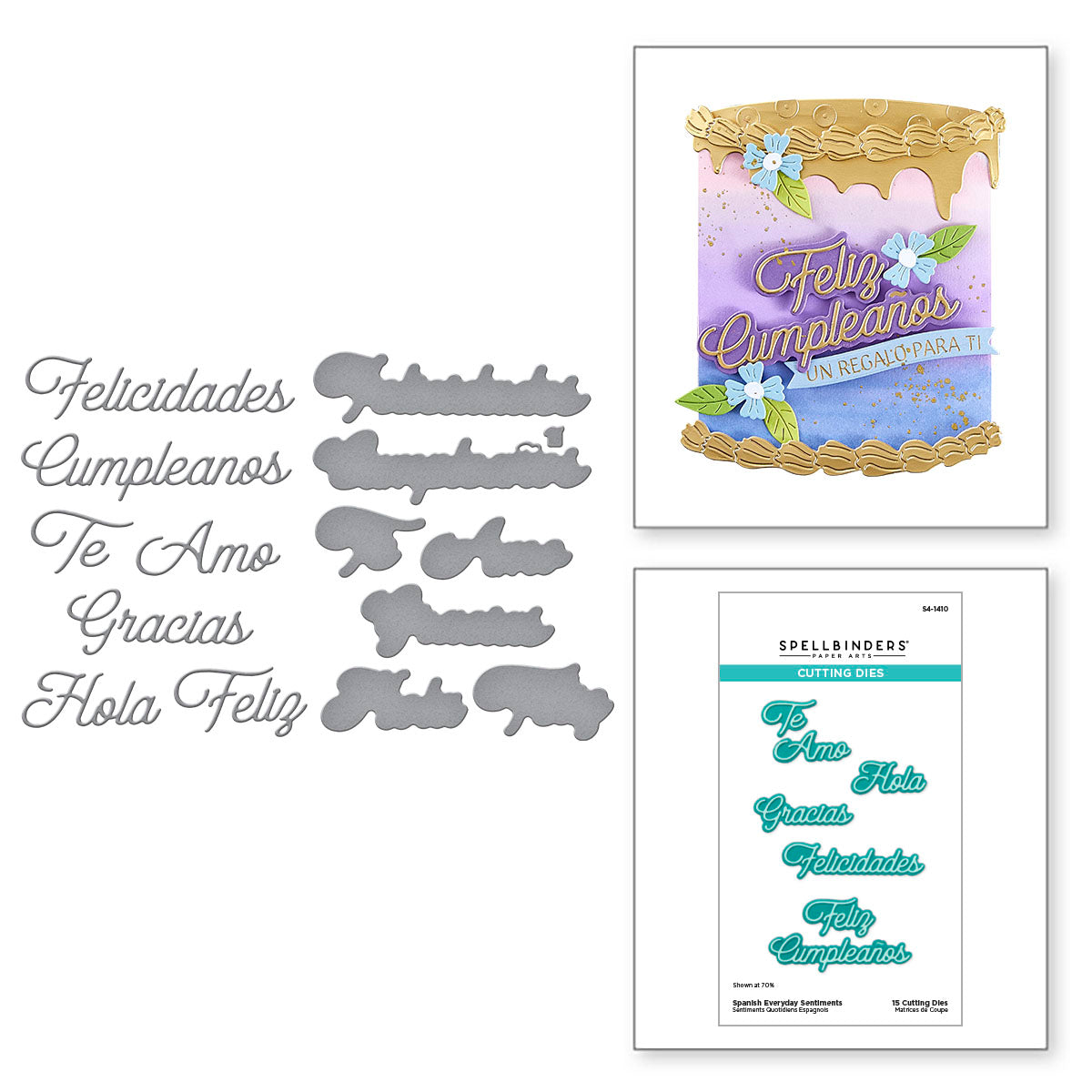 Spellbinders Spanish Everyday Sentiments Etched Dies s4-1410