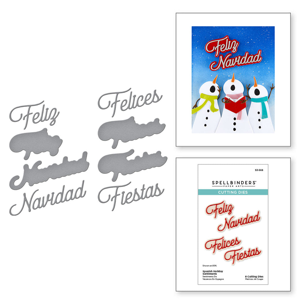 Spellbinders Spanish Holiday Sentiments Etched Dies s3-568