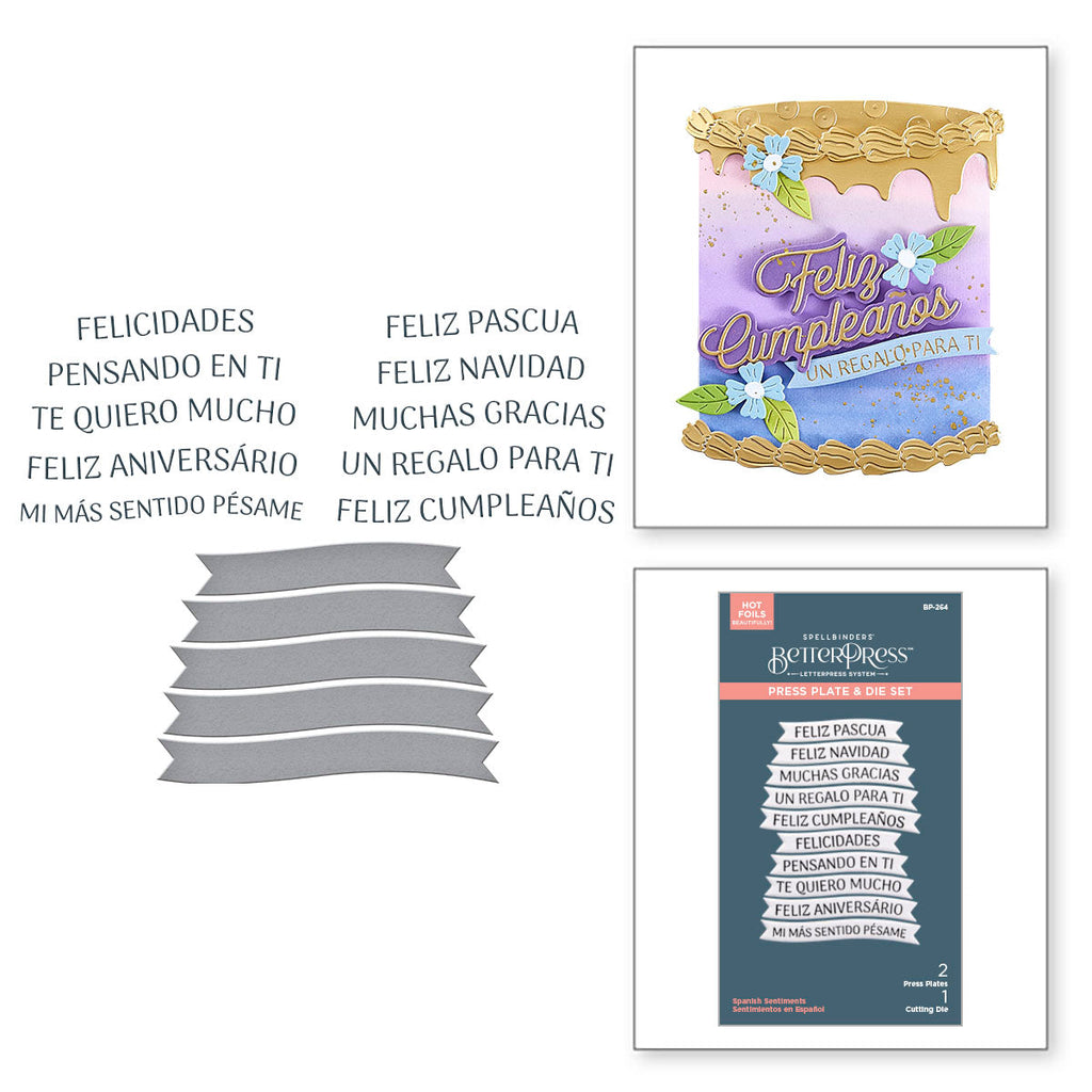 Spellbinders Spanish Sentiments BetterPress Plate and Die Set bp-264