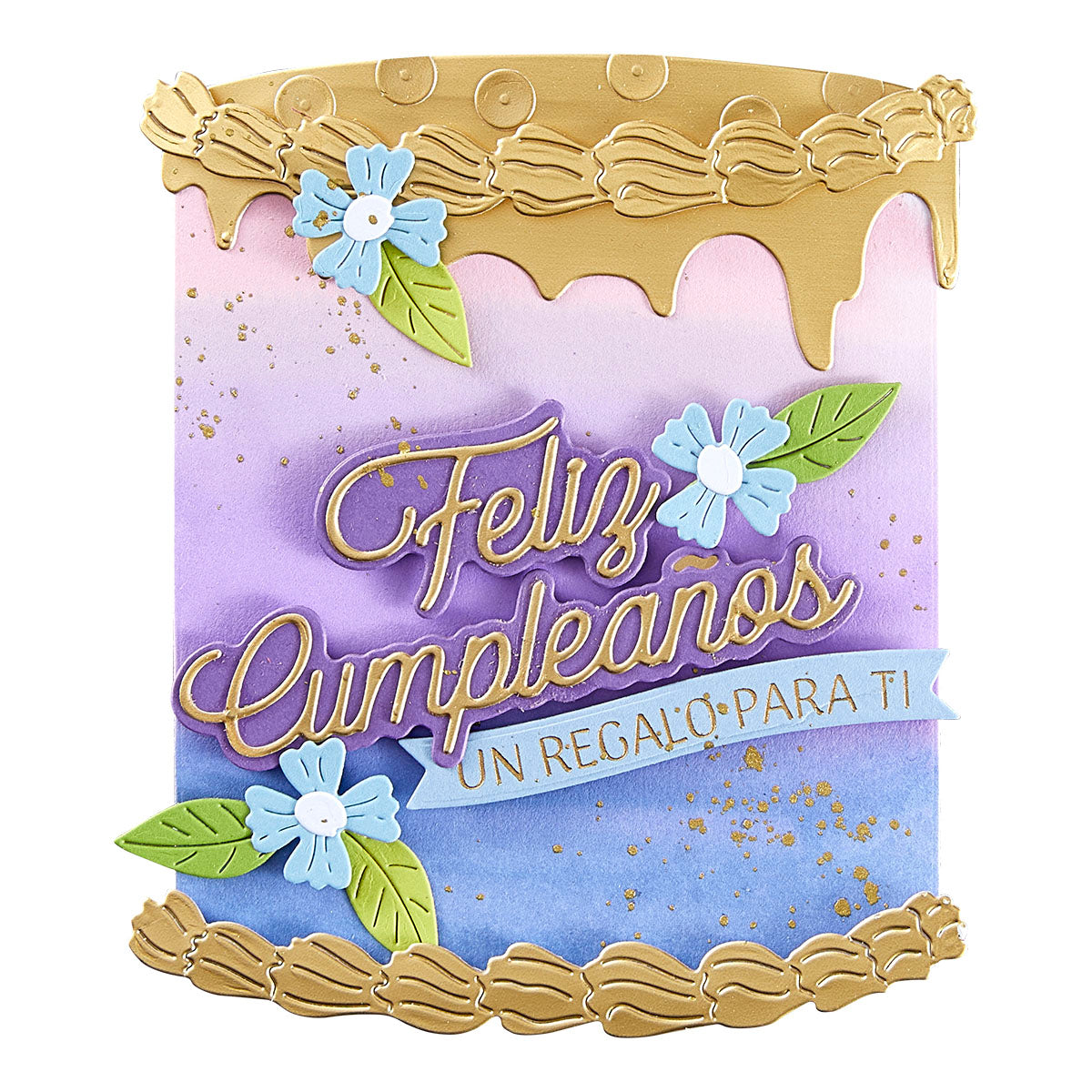 Spellbinders Spanish Sentiments BetterPress Plate and Die Set bp-264 happy birthday