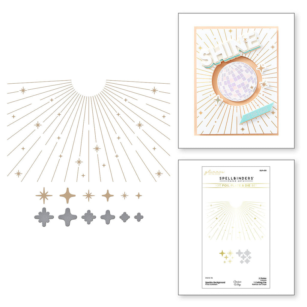 Spellbinders Sparkle Background Glimmer Hot Foil Plate and Die Set glp-438
