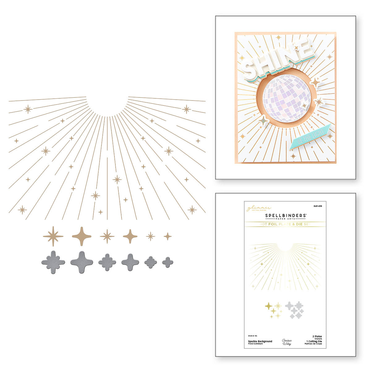 Spellbinders Sparkle Background Glimmer Hot Foil Plate and Die Set glp-438
