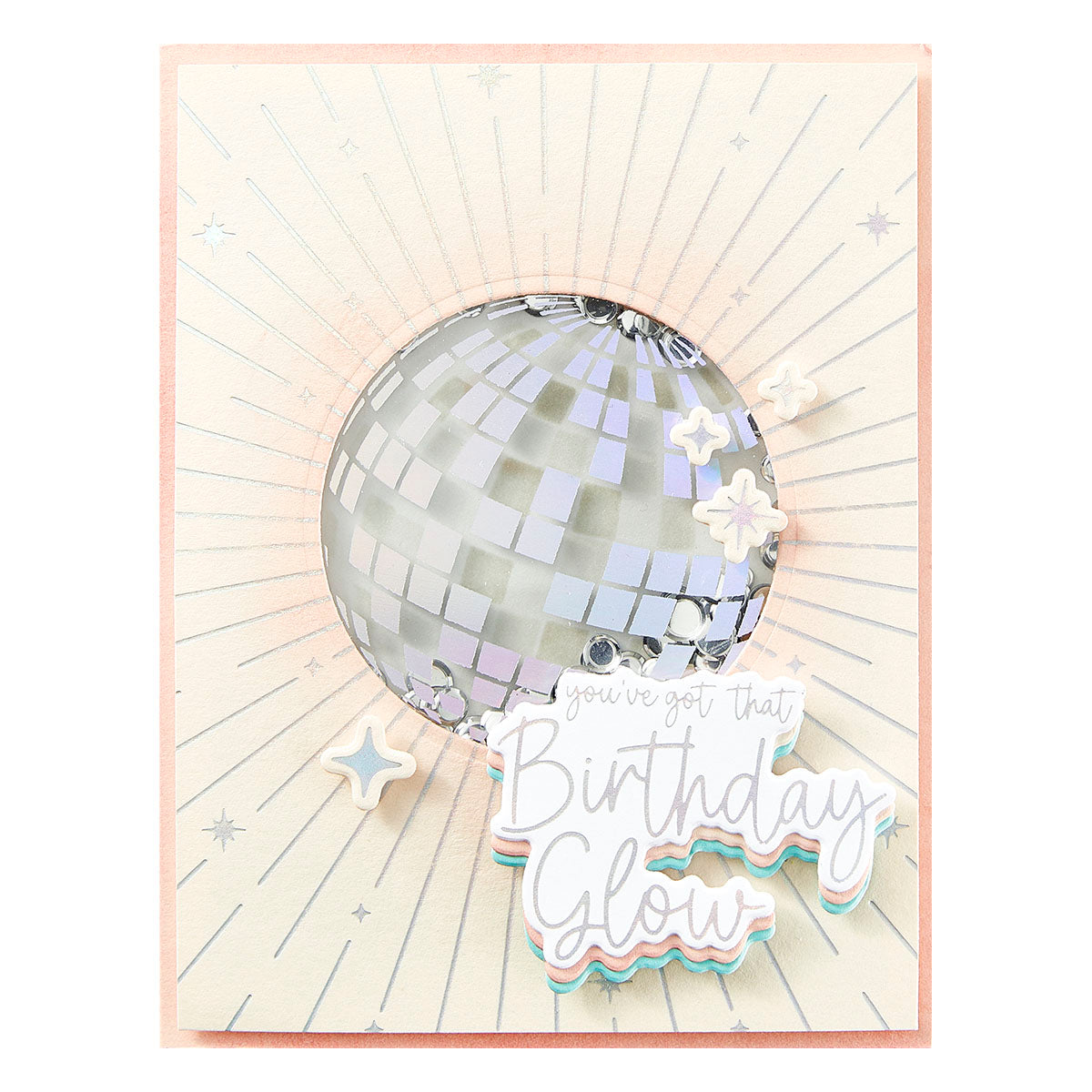 Spellbinders Sparkle On Sentiments Press Plate and Die Set bp-207 birthday glow