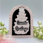 Spellbinders Sparkling Trees 3D Embossing Folder and Die e3d-190 white sparkle bow ornaments season's greetings card bonnie crane