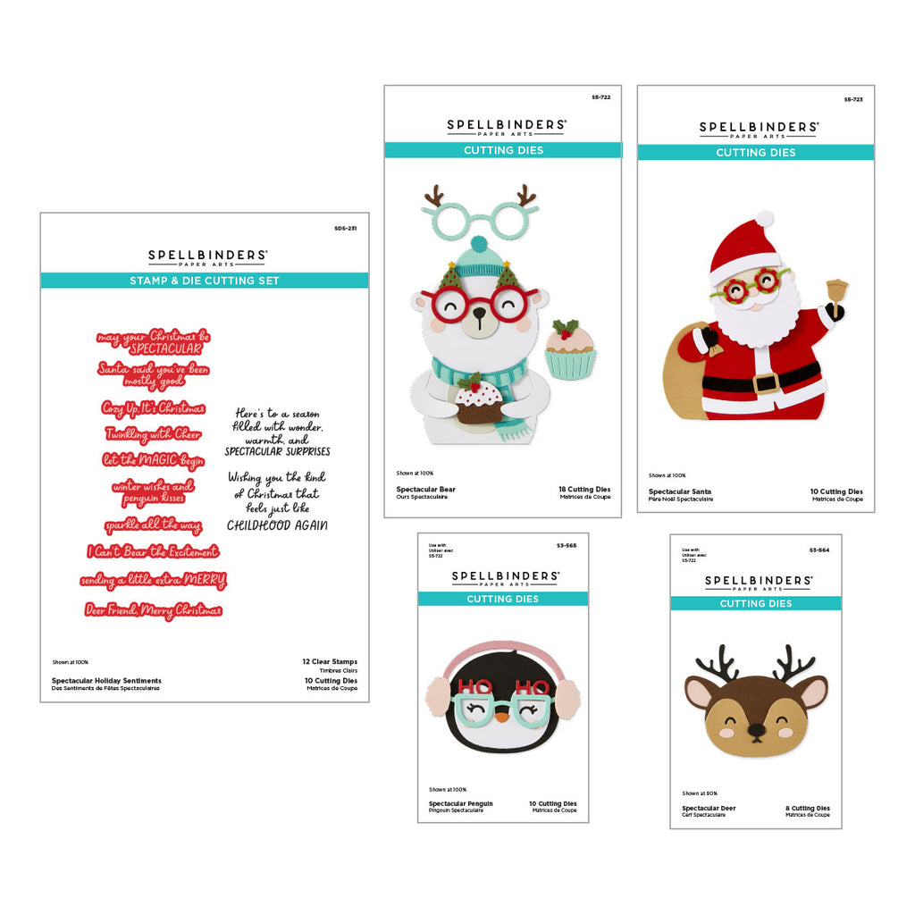 Spellbinders Spectacular Christmas I Want It All Stamp and Die Bundle