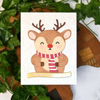 Spellbinders Spectacular Deer Etched Dies s3-564 reindeer with striped scard
