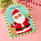 Spellbinders Spectacular Holiday Sentiments Stamp and Die Set sds-231 santa with glasses twinkling with cheer card