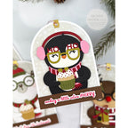 Spellbinders Spectacular Penguin Etched Dies s3-565 pink earmuffs and scarf cupcake card