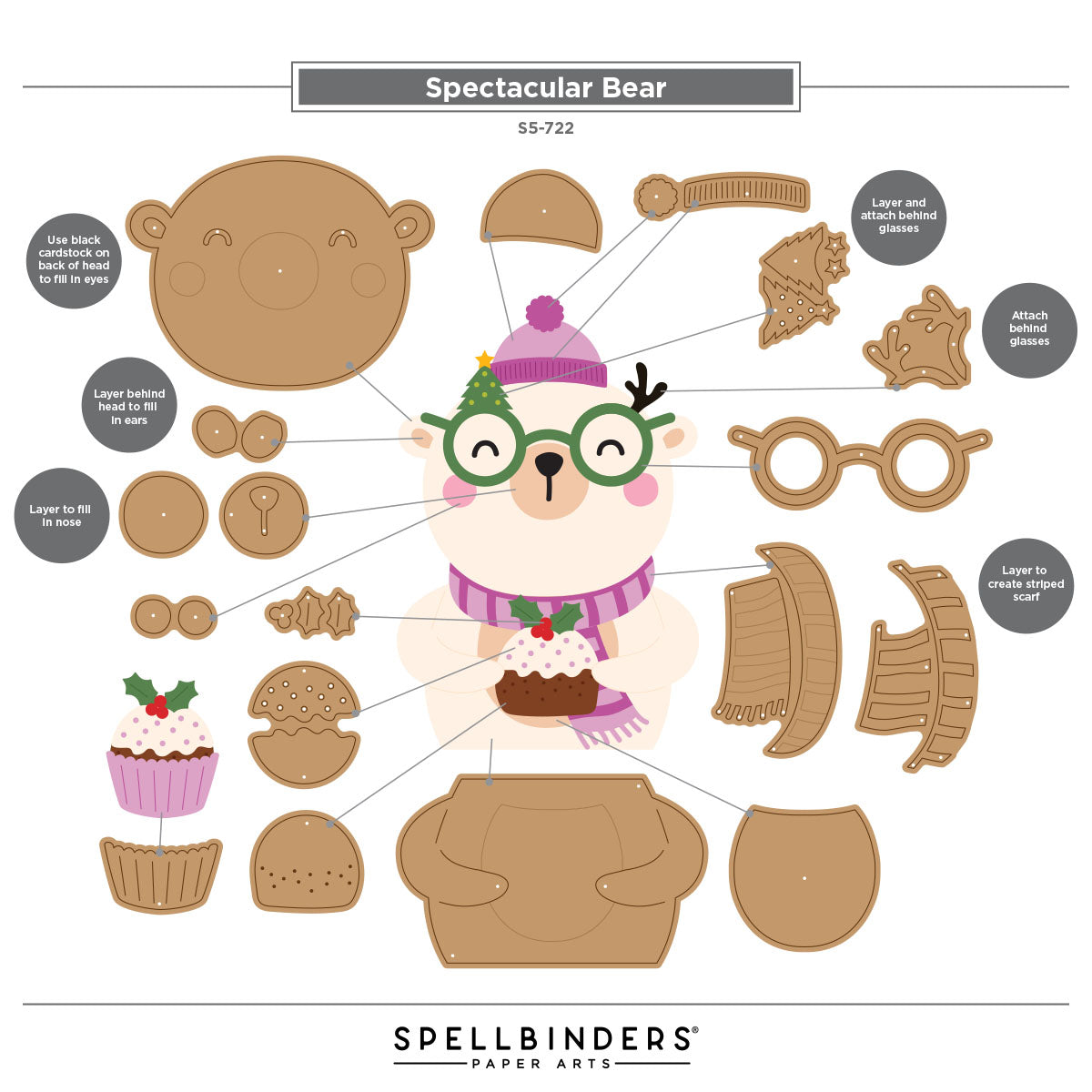 Spellbinders Spectacular Penguin and Bear Body Die Bundle bear assembly