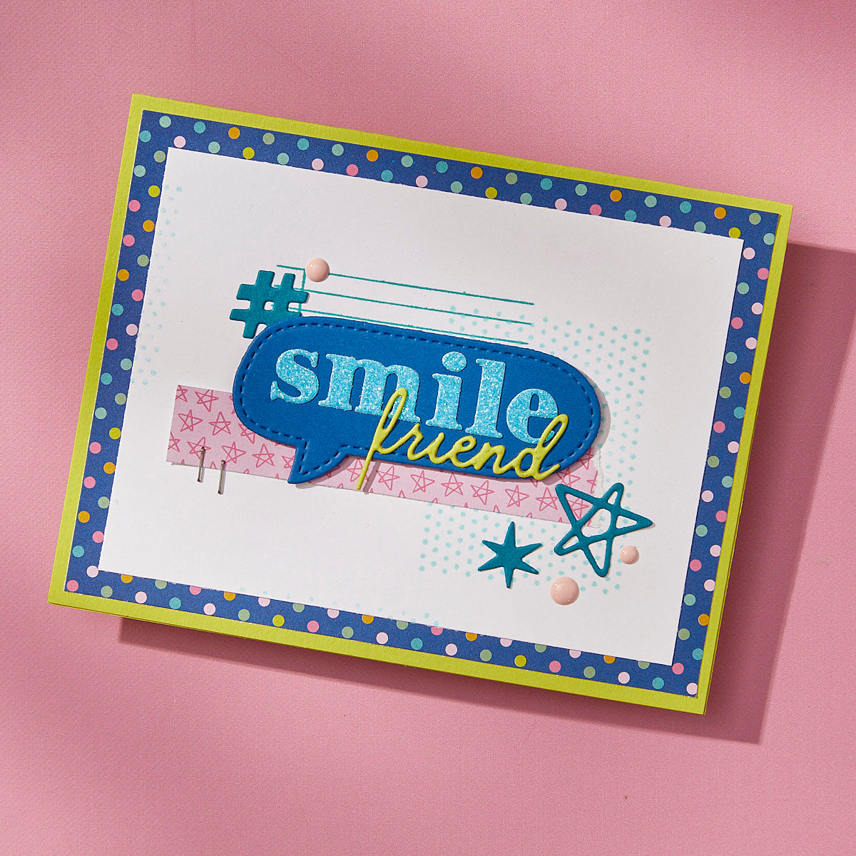 Spellbinders Speech Bubbles Sentiments Stamp and Die Bundle smile