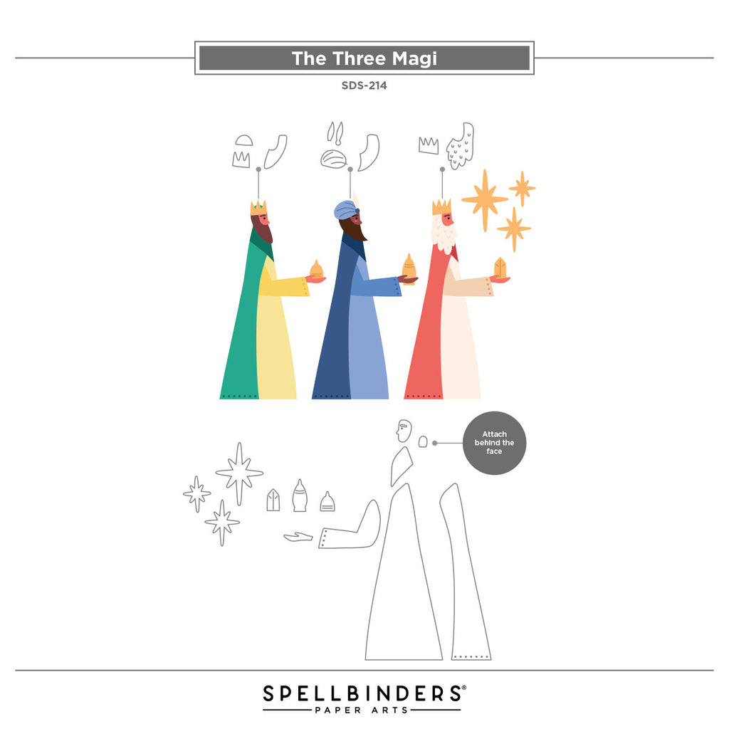 Spellbinders Spellbinders The Three Magi Stamp and Die Set sds-214 assembly guide