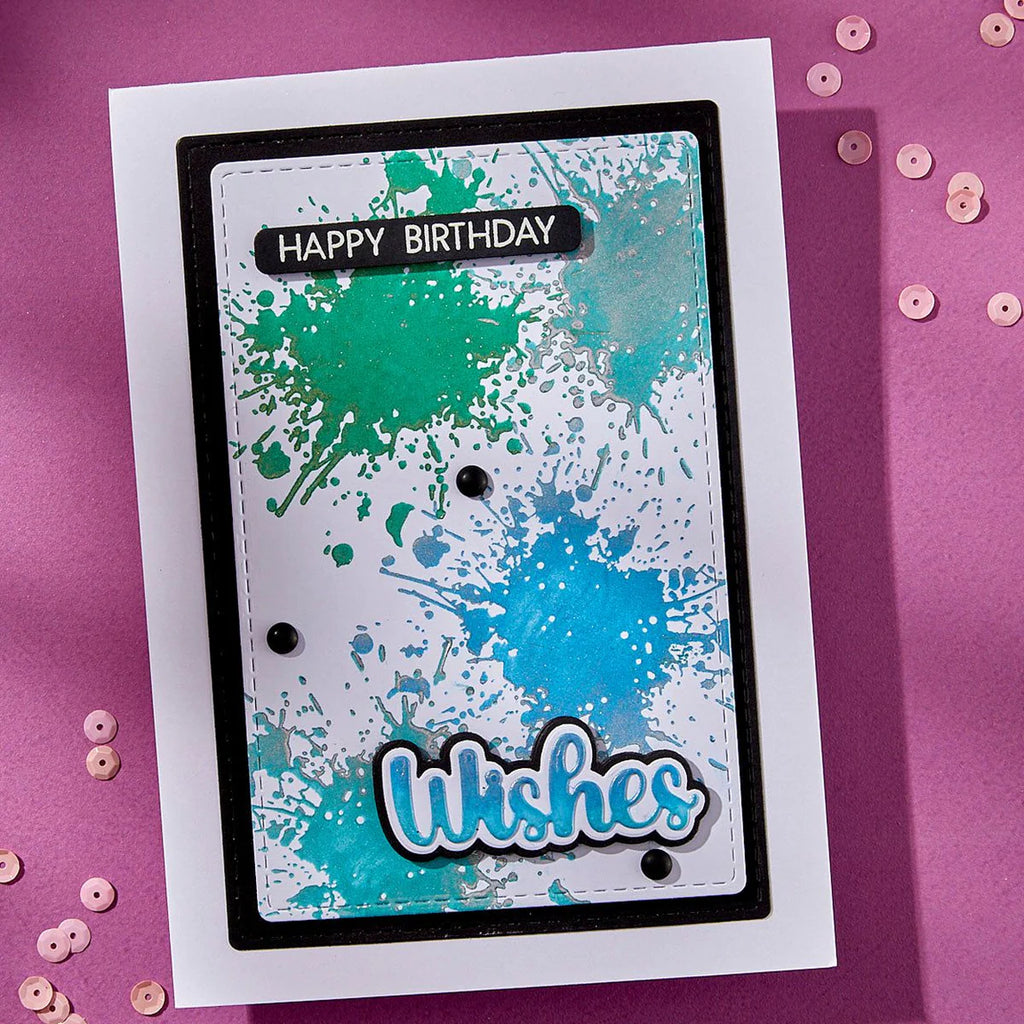 Spellbinders Splatters BetterPress Plate bp-288 birthday