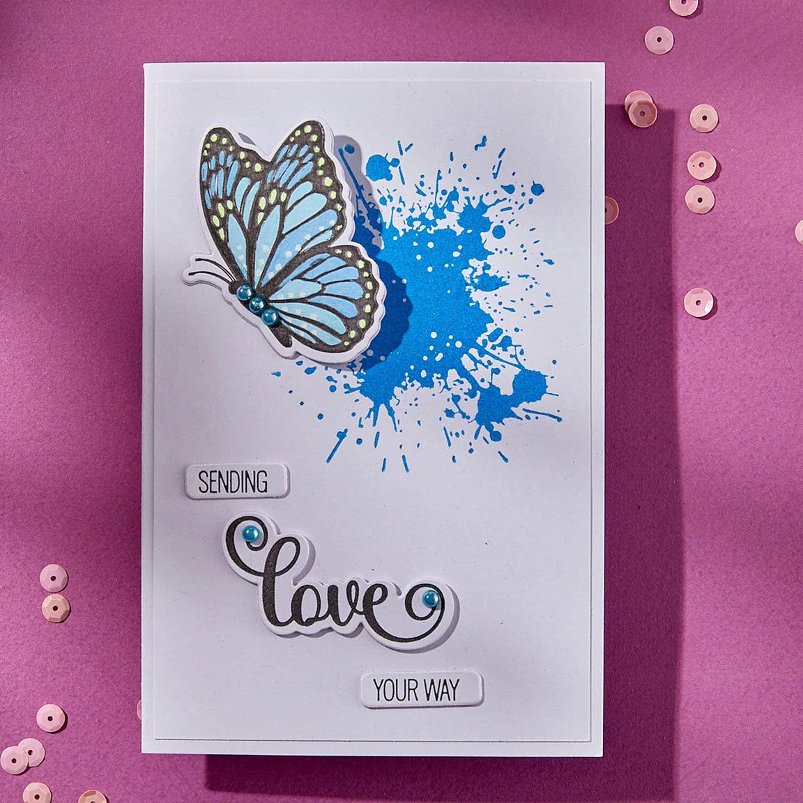 Spellbinders Splatters BetterPress Plate bp-288 butterfly