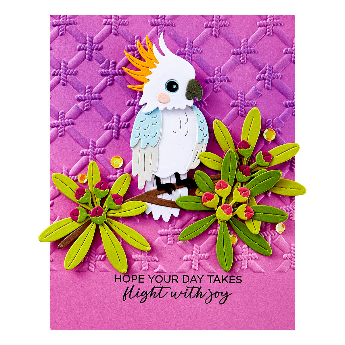 Spellbinders Spread Your Wings Sentiments Clear Stamp Set stp-252 flight with joy