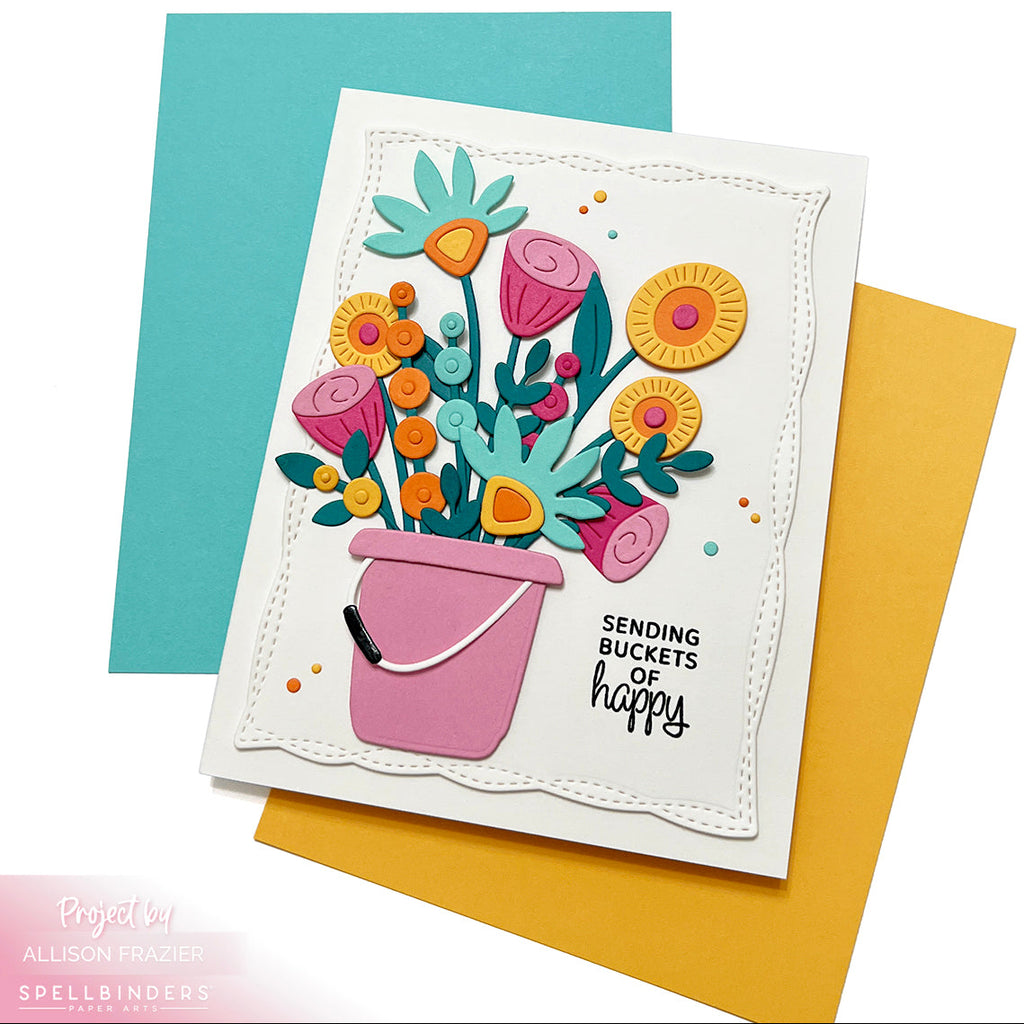 Spellbinders Squeaky Clean Etched Dies s4-1525 bucket bouquet of flowers buckets of happy card allison frazier | color-code:ALT01