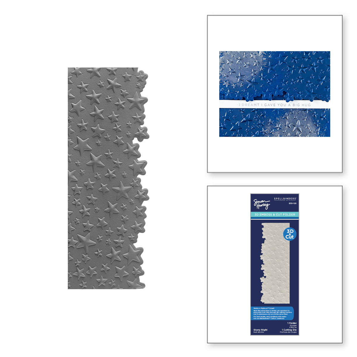 Spellbinders Starry Night 3D Emboss and Cut Folder e3d-125