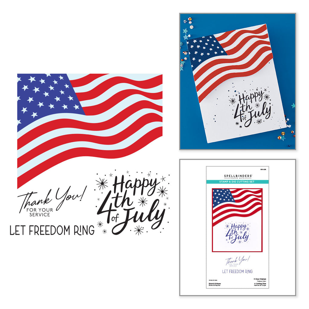 Spellbinders Stars and Stripes Stamp and Die Set sds-228