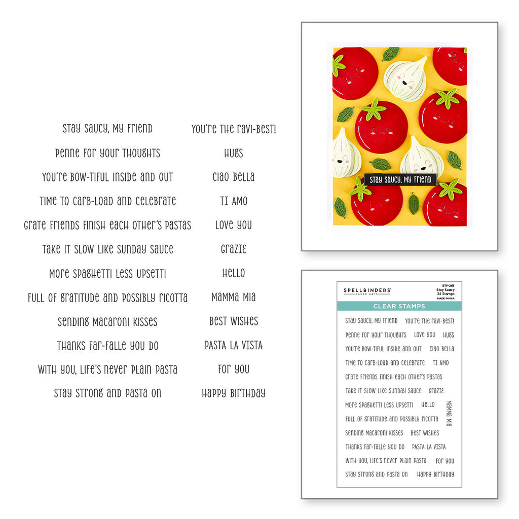 Spellbinders Stay Saucy Clear Stamp Set stp-263