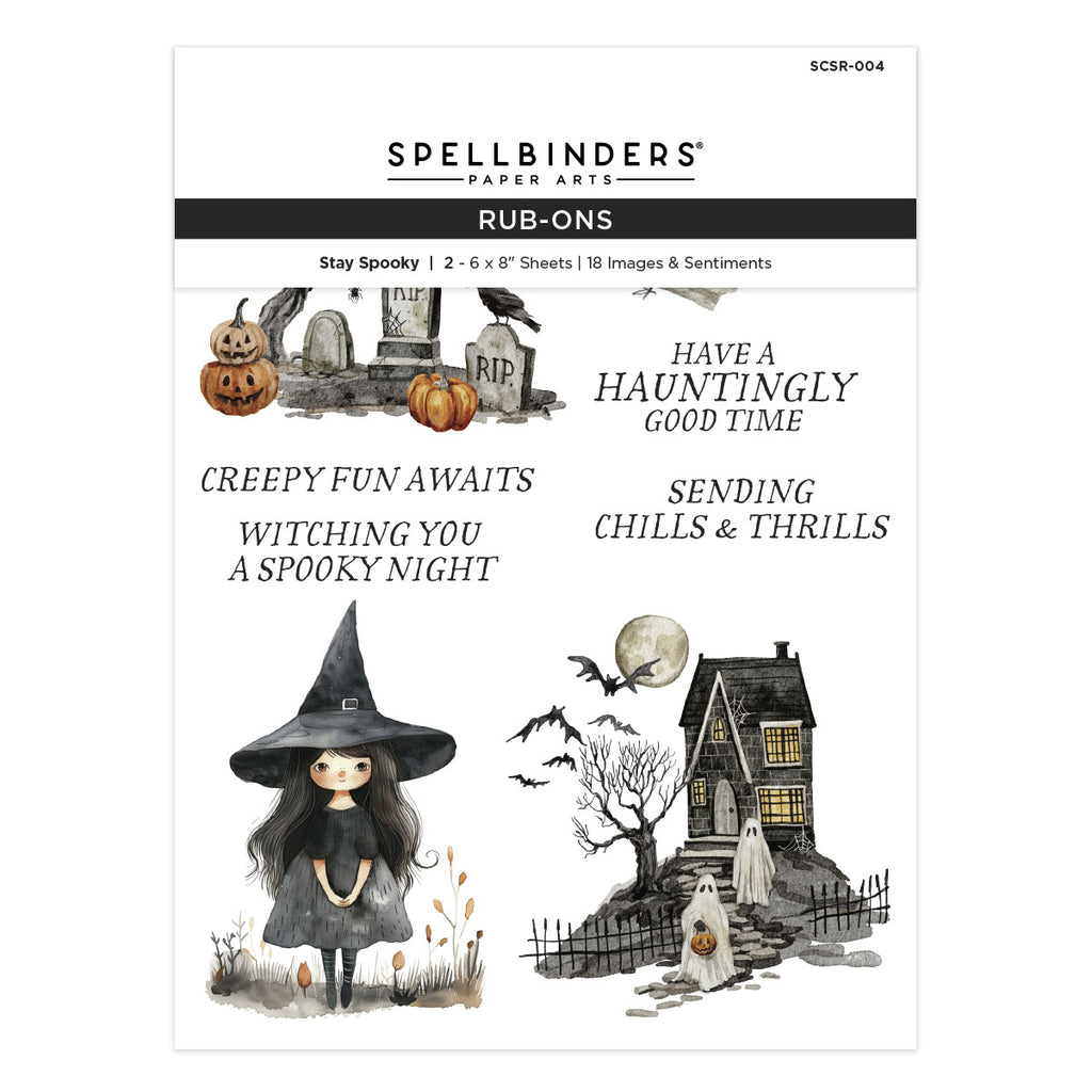 Spellbinders Stay Spooky Rub On Sheets scsr-004