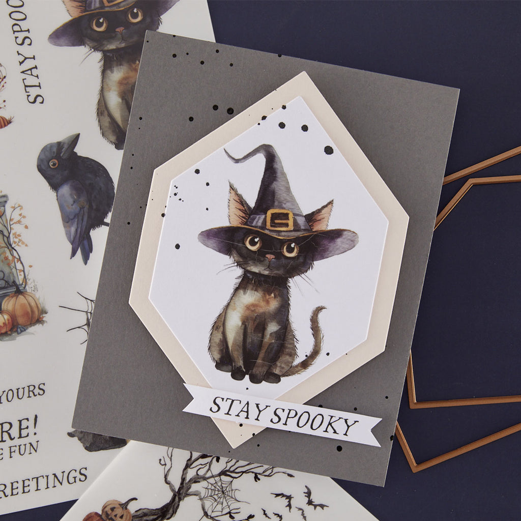 Spellbinders Stay Spooky Rub On Sheets scsr-004 cats