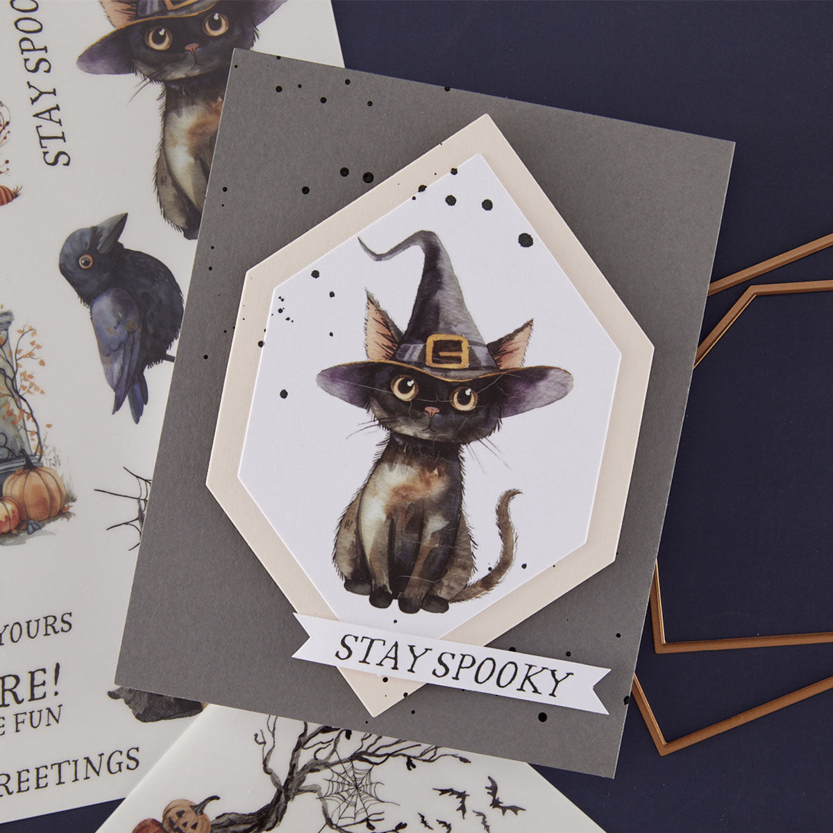 Spellbinders Stay Spooky Rub On Sheets scsr-004 cats