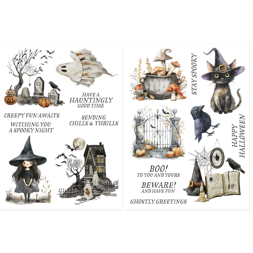 Spellbinders Stay Spooky Rub On Sheets scsr-004 pages