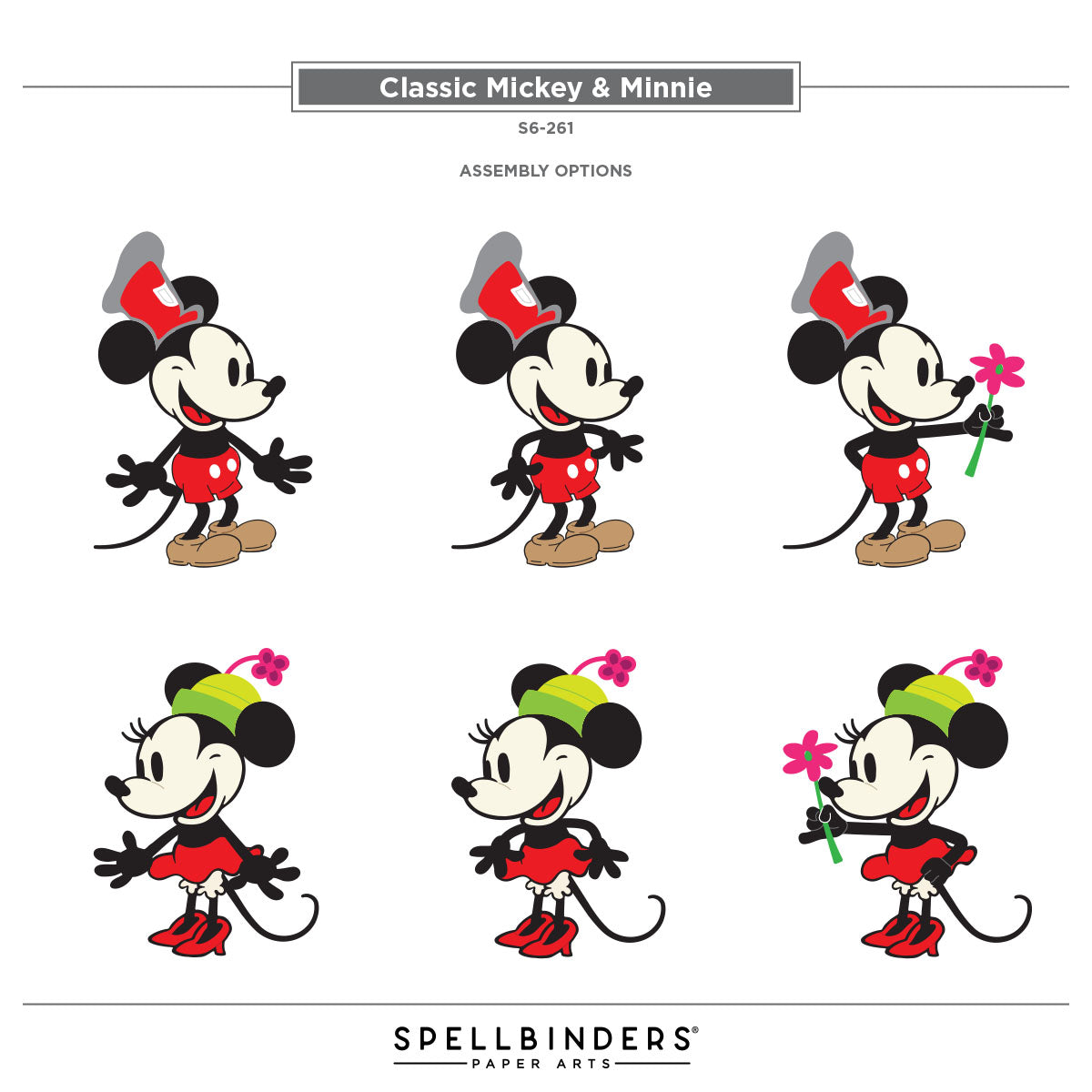 Spellbinders Steamboat Willie Duo and Frames Die Bundle assembly mice